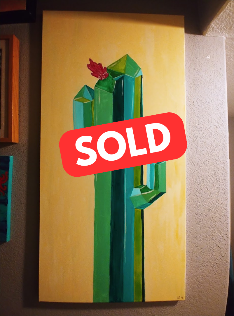 "Crystal Cactus I" by Claire Davis, Acrylic Painting