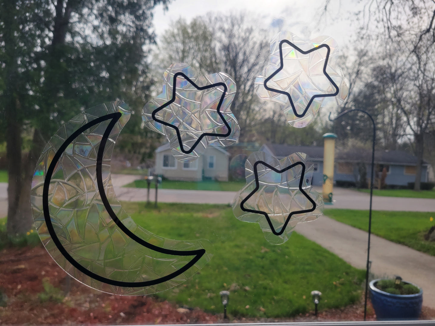 Sun Catcher Window Clings: Moon & Stars