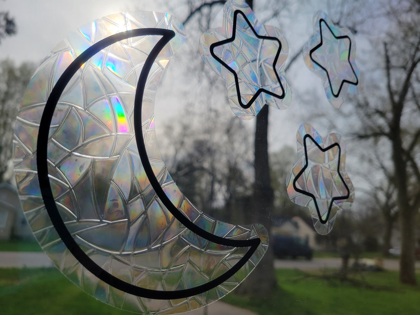 Sun Catcher Window Clings: Moon & Stars