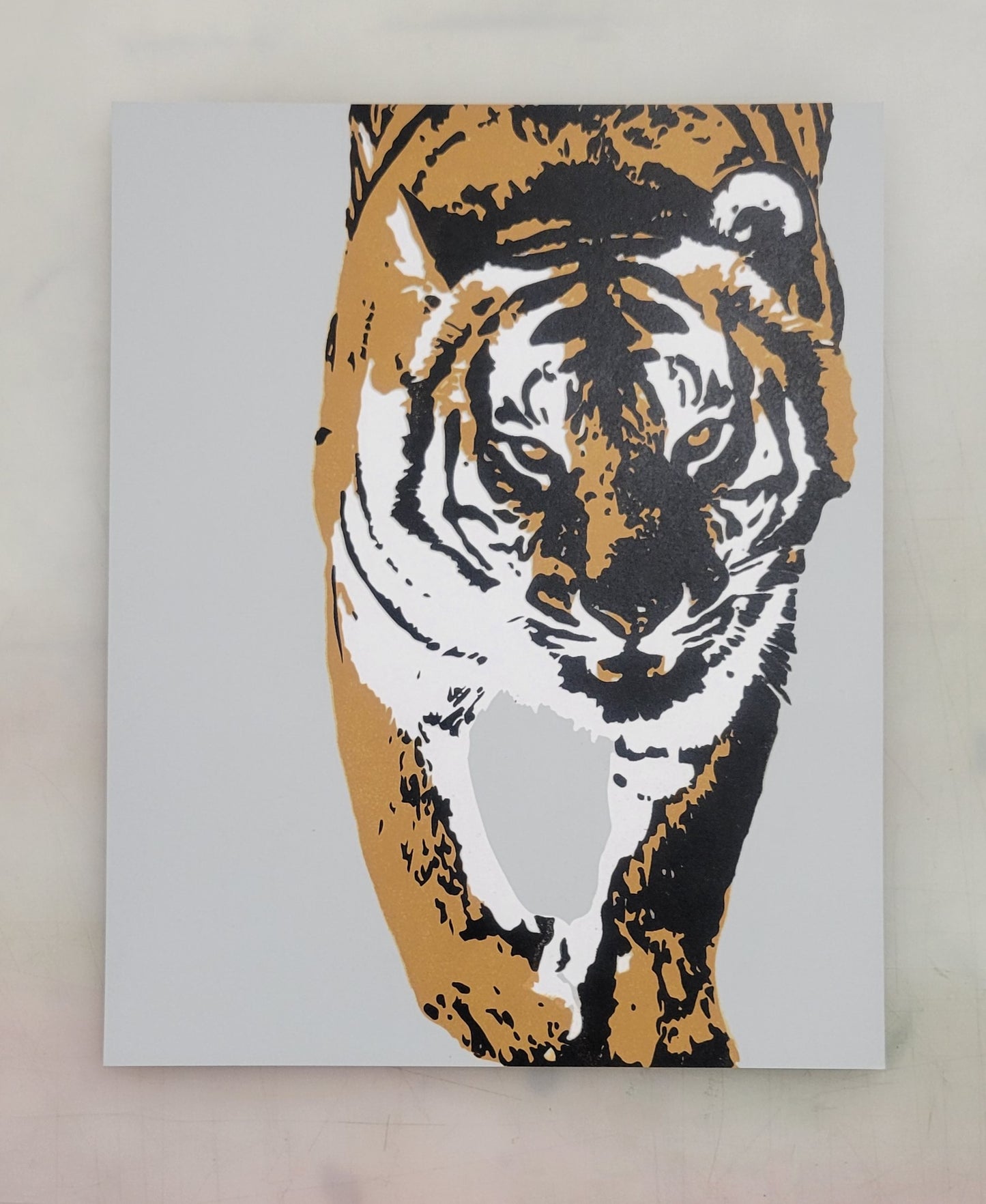 "Tiger I" -  3 Color Screenprint by Claire Davis, 8x10