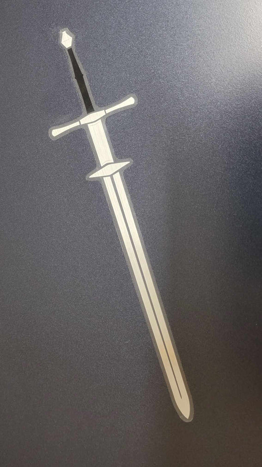 Vinyl Sword Sticker | Zweihander |Silver and Black Metallic Foil Sticker