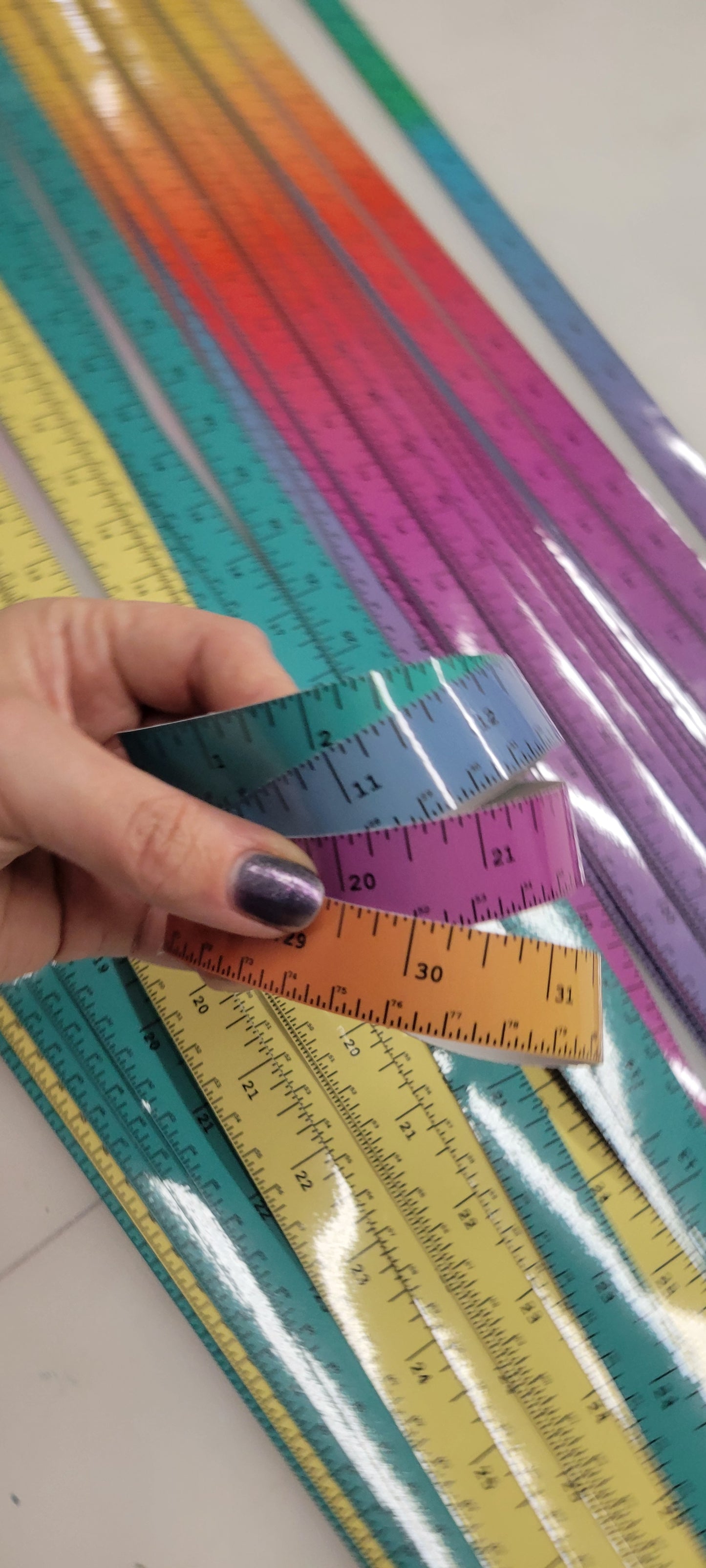 Adhesive Vinyl Ruler for Worktables, tool boxes, tackle boxes, and more!