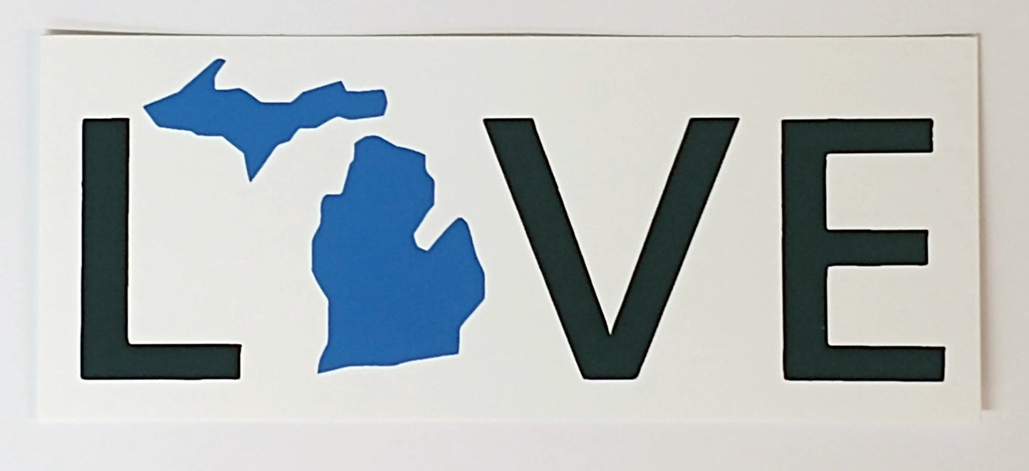 LOVE Michigan Bumper Sticker