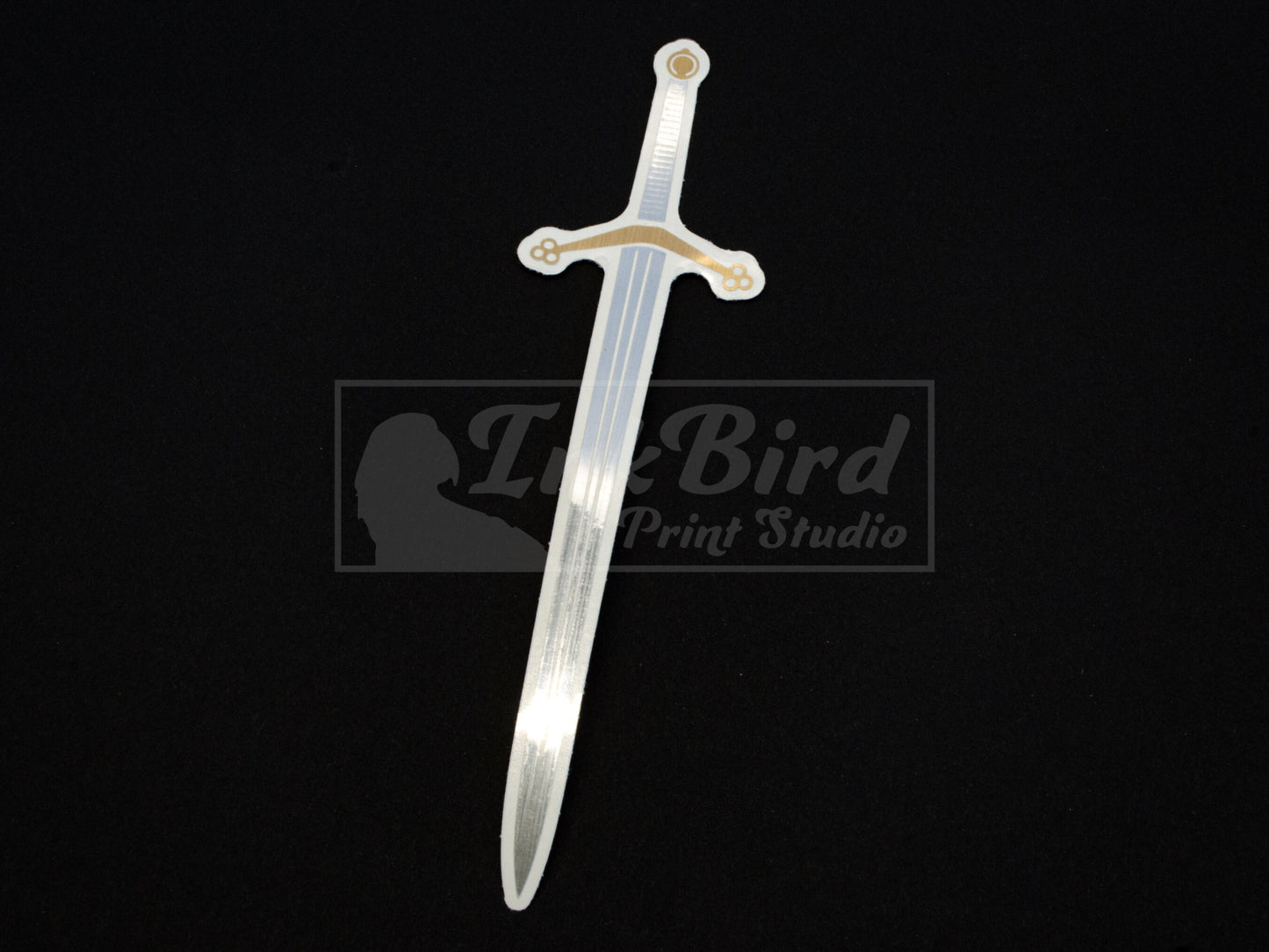 Vinyl Sword Sticker | Scottish Claymore Sticker |Silver and Gold Metallic Foil Sticker