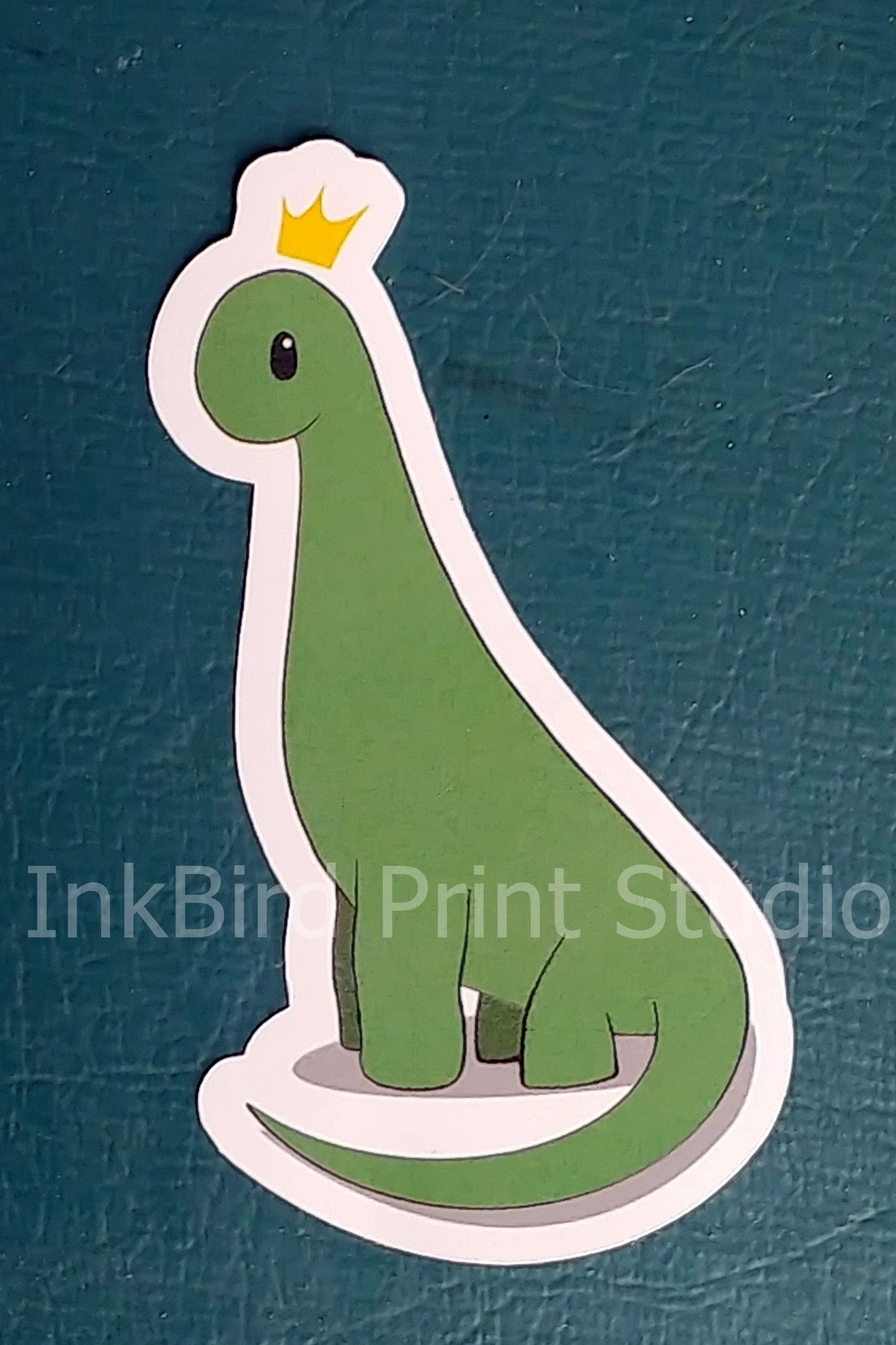 King Dino Decal w/ Crown. Great gift, laptop sticker, journal addition, & more!