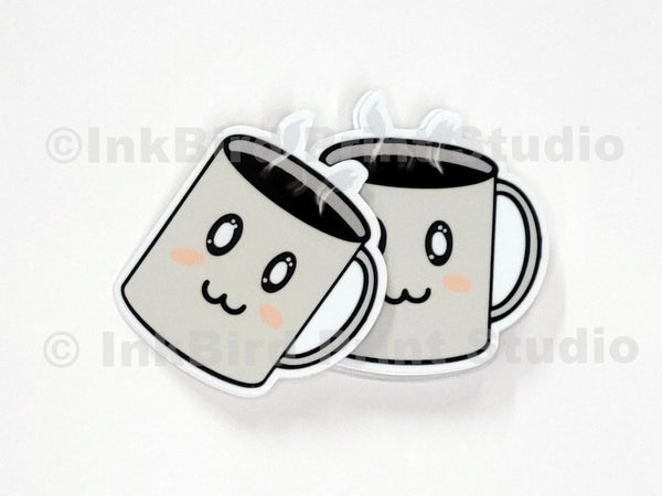 Adorable Coffee Cup Sticker for laptops, travel mugs, journals, gifts, –  InkBird Print Studio LLC