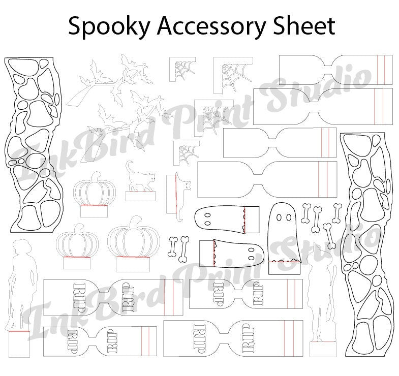 DIY Spooky House Paper Kit. Halloween Decor, perfect for an LED tealight! 8.5x11 cardstock sheet with easy to punch out shapes.