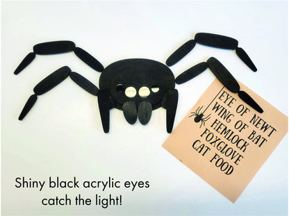 Spider Magnet with Articulating Legs! | Wooden Magnet | Spooky Fridge Magnet Real Wood Magnet | Neodymium Magnet | Locker Magnet