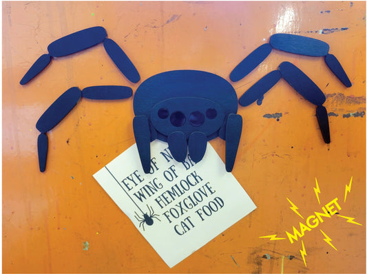 Spider Magnet with Articulating Legs! | Wooden Magnet | Spooky Fridge Magnet Real Wood Magnet | Neodymium Magnet | Locker Magnet